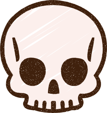 Ürkütücü Kafatası Tebeşiri Bir insan tarafından çizilmiş