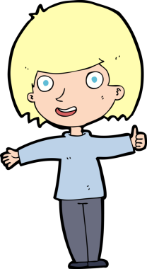 Bir insan tarafından çizilmiş mutlu bir kadın.