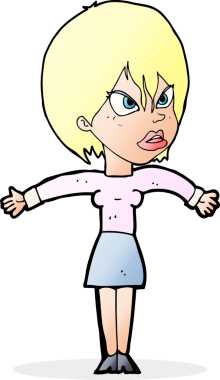 Bir insan tarafından çizilmiş, sinir bozucu bir kız.