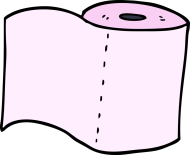Bir insan tarafından çizilmiş tuvalet kağıdı karalaması.