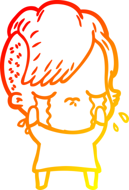 Bir insan tarafından çizilmiş, ağlayan bir çizgi film çizimi.