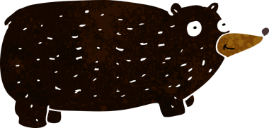 Bir insan tarafından çizilmiş komik çizgi film ayısı.