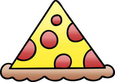 bir insan tarafından çizilmiş gölgeli bir pizza dilimi.