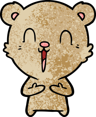 Bir insan tarafından çizilmiş mutlu çizgi film ayısı.