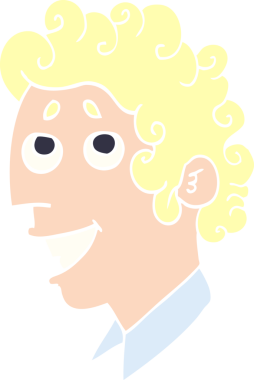 Bir insan tarafından çizilmiş karikatür adam yüzü.