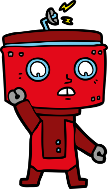 Bir insan tarafından çizilmiş robot çizimi.