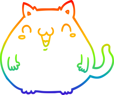 gökkuşağı gradyanı çizimi bir insan tarafından çizilmiş çizgi film kedisi