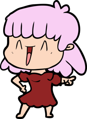 Bir insan tarafından çizilmiş karikatür kadın.