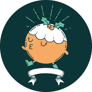 Bir insan tarafından çizilmiş dövme stili puding karakterinin simgesi.