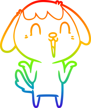 gökkuşağı gradyan çizimi bir insan tarafından çizilmiş bir çizgi köpek