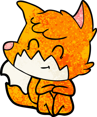 Bir insan tarafından çizilmiş çizgi film dostu tilki.