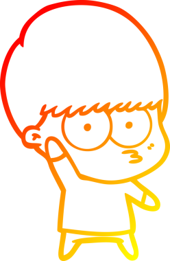 Bir insan tarafından çizilmiş gergin bir çizgi film çocuğunun çizimi.