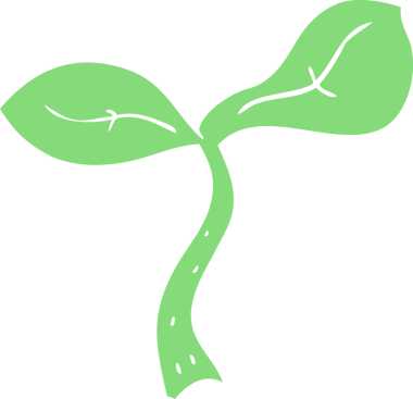 Bir insan tarafından çizilen fidelerin düz renk çizimi