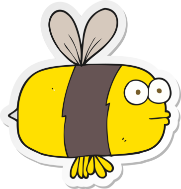 Bir insan tarafından çizilmiş çizgi film etiketi.