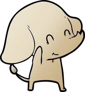 Bir insan tarafından çizilmiş şirin bir fil.