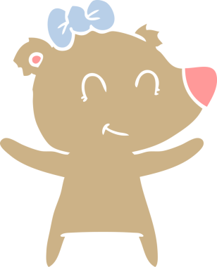 Bir insan tarafından çizilmiş dişi ayı düz renk karikatürü