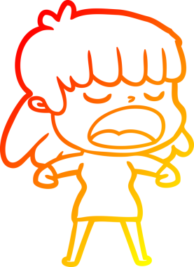 Bir insan tarafından yüksek sesle çizilmiş bir çizgi film kadını çizimi.