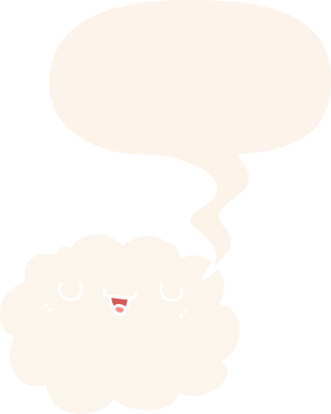 bir insan tarafından çizilmiş retro tarzı konuşma baloncuklu çizgi film bulutu