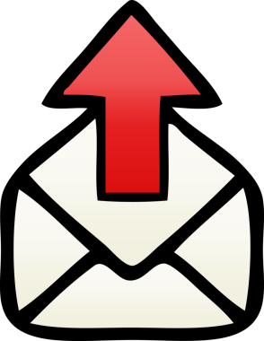 Bir insan tarafından çizilmiş bir e-posta işaretinin gölgelenmiş çizimi