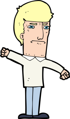 Bir insan tarafından çizilmiş kızgın bir adam.