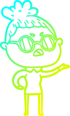 Bir insan tarafından çizilmiş bir çizgi filmin soğuk gradyan çizimi.