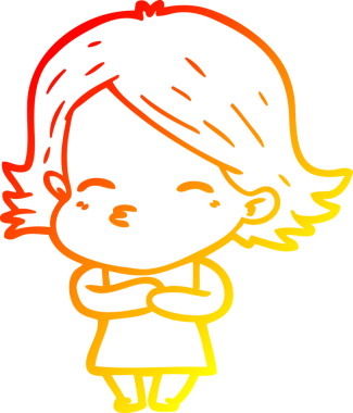 Bir insan tarafından çizilmiş bir karikatür kadın çizimi