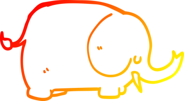 Bir insan tarafından çizilmiş karikatür fili çizimi