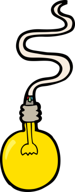 bir insan tarafından çizilmiş karikatür ampulü