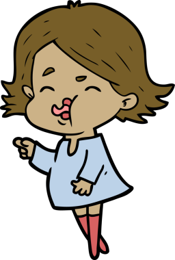 Bir insan tarafından çizilen karikatür kızı.