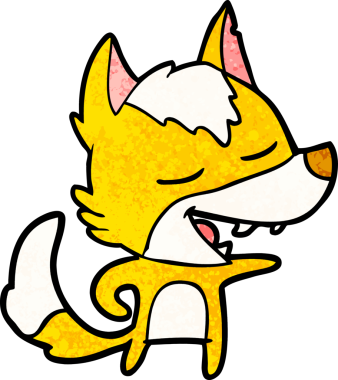 Bir insan tarafından çizilmiş tilki çizgi film karakteri