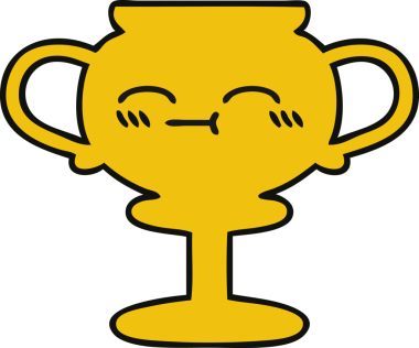 Bir insan tarafından çizilmiş sevimli bir kupa karikatürü.