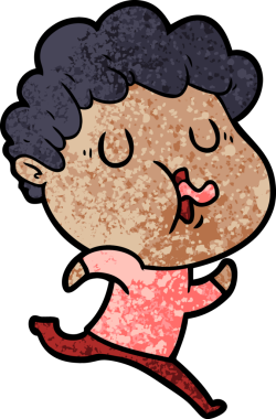 Bir insan tarafından çizilmiş çizgi film şarkıcısı.