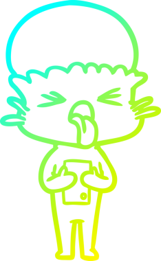 Bir insan tarafından çizilmiş iğrenç bir çizgi film uzaylısının soğuk gradyan çizimi