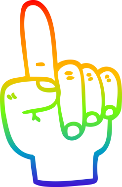 gökkuşağı gradyan çizimi bir insan eli tarafından çizilmiş bir çizgi film.