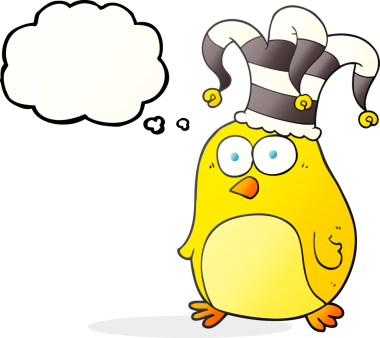 Bir insan tarafından çizilmiş serbest çizim balon karikatür komik kuş