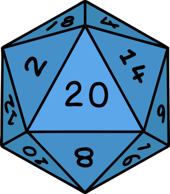 Retro Dövme Biçimi Doğal 20 D20 zar bir insan tarafından çizildi