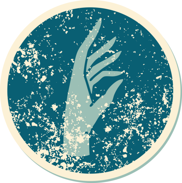 Bir insan tarafından çizilmiş sembolik dövmeli bir el resmi