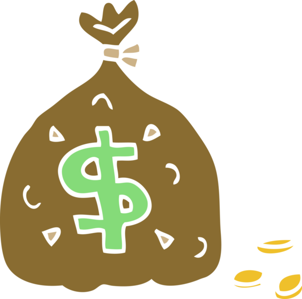 Bir insan tarafından çizilmiş para çantası.