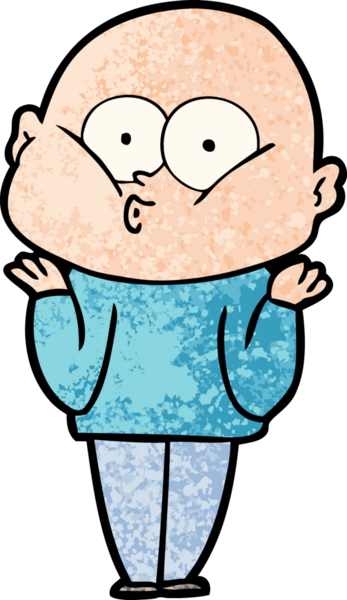 Bir insan tarafından çizilmiş kel bir adam.