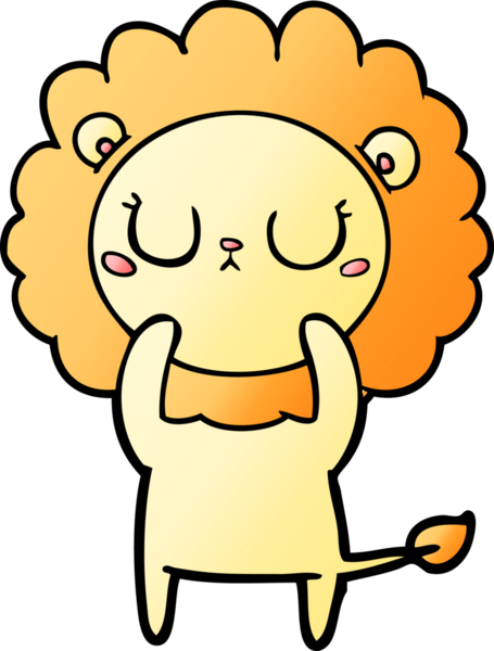 Bir insan tarafından çizilmiş çizgi film aslanı.
