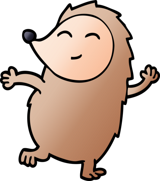 Bir insan tarafından çizilmiş mutlu kirpi çizimi.