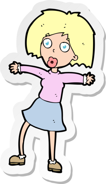 Bir insan tarafından çizilmiş bir karikatür çıkartması.