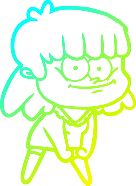 Bir insan tarafından çizilmiş gülümseyen bir karikatür çizimi