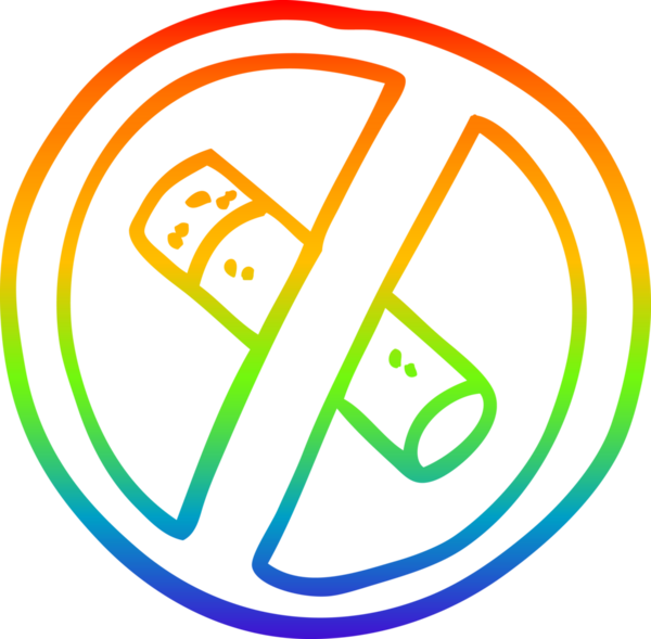 gökkuşağı gradyan çizgi çizimi Bir insan tarafından çizilmiş sigara içme işareti yok