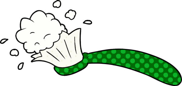 bir insan tarafından çizilmiş diş fırçası ve diş macunu.