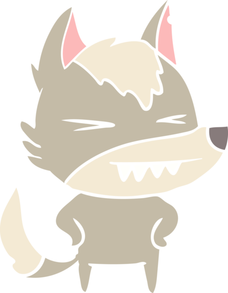 kızgın kurt düz renkli çizgi film bir insan tarafından çizildi.