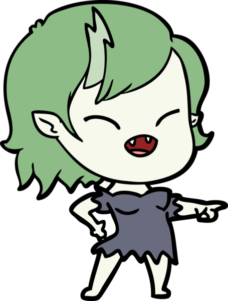 Çizgi filmdeki vampir kız bir insan tarafından çizilmiş.