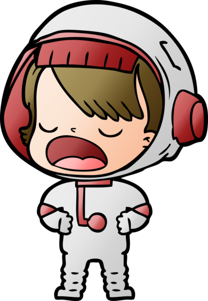 Bir insan tarafından çizilmiş konuşan astronot çizgi filmi.