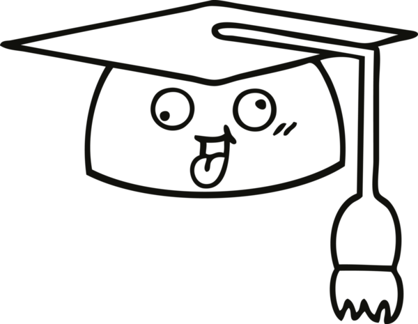 Mezuniyet şapkası çizimi bir insan tarafından çizilmiş.