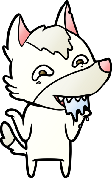 Bir insan tarafından çizilmiş aç kurt çizgi filmi.